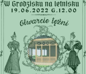 plakat informujący o otwarciu tężni w Grodzisku Mazowieckim