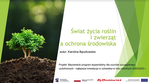 slajd tytułowy świat życia roślin i zwierząt