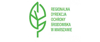 Grafika przedstawia: na białym tle po lewej stronie rysunek zielonego listka, po prawej stronie zielony napis Regionalna Dyrekcja Ochrony Środowiska w Warszawie