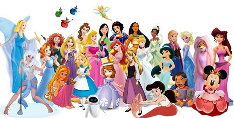 Kolorowe postaci z bajek filmów Disney'a