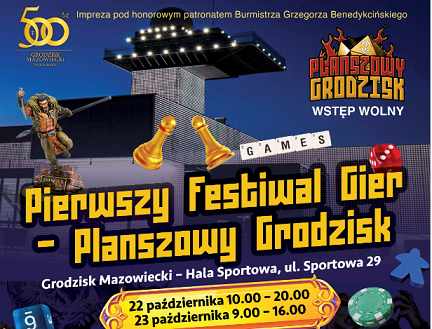 Plakat Festiwal Gier - Planszowy Grodzisk