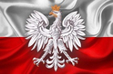 Godło Polski na biało-czerwonej fladze