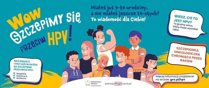 baner informacyjny nt. szczepień przeciwko HPV
