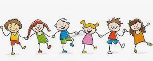 kolorowe postaci dzieci trzymających się za ręce