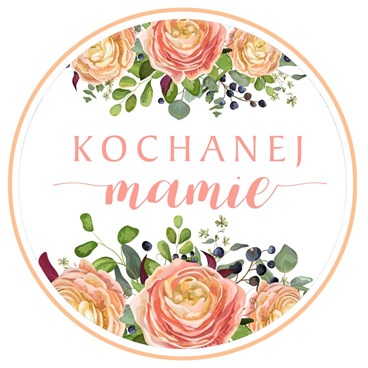 bukiet kwiatów dla mamy i napis Kochanej mamie!