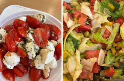 kolorowe sałatki na talerzu